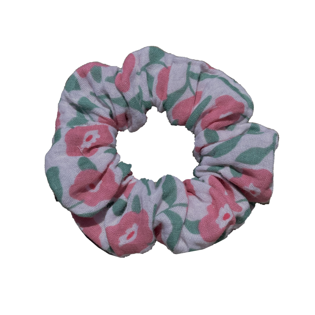 pink sage flowers scrunchie