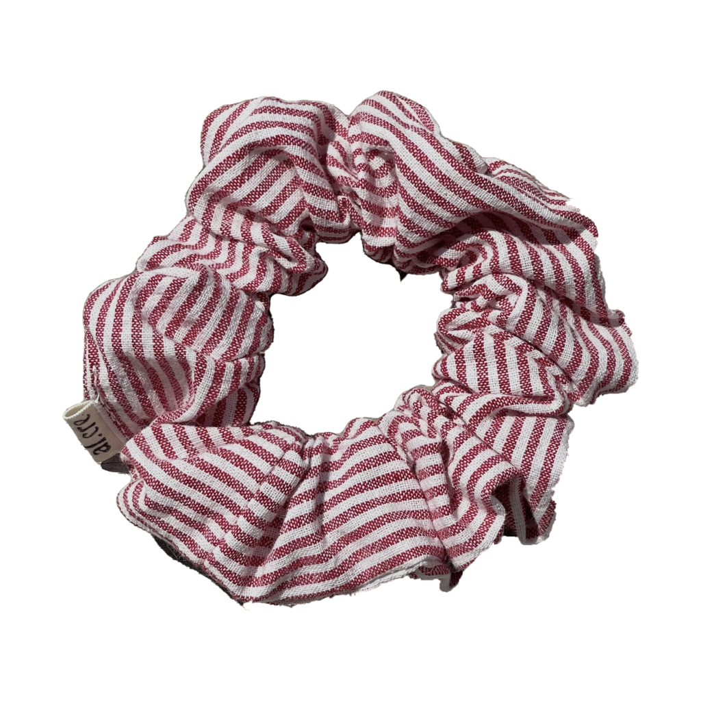 red stripes scrunchie