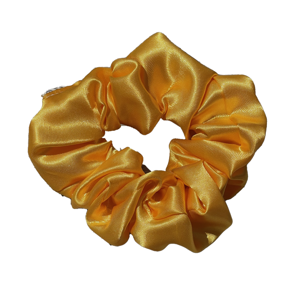 yellow satin scrunchie