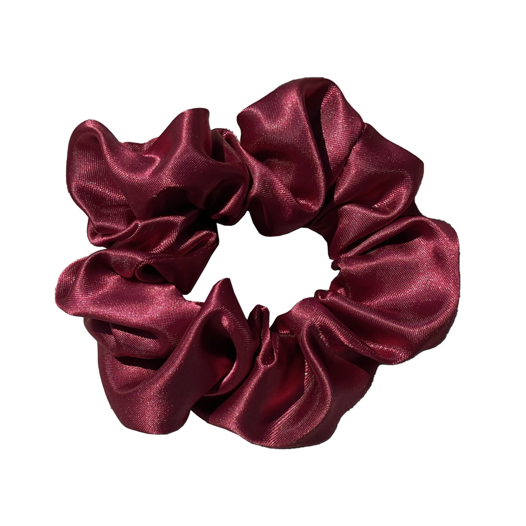 red wine satin scrunchie
