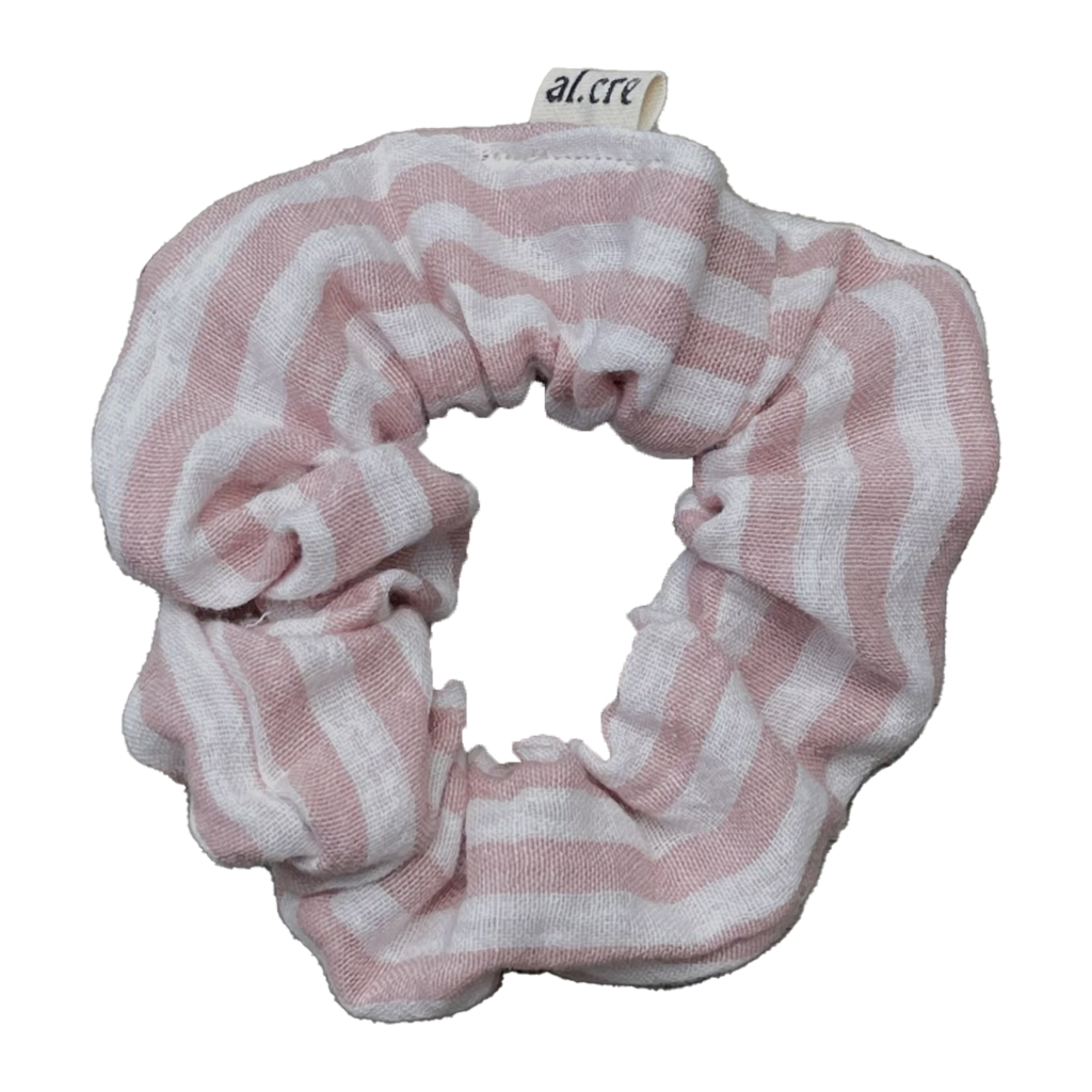 pink stripes scrunchie