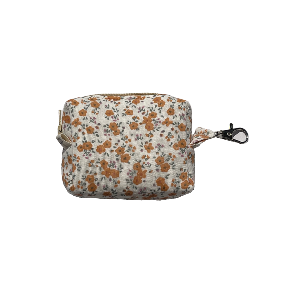 tiny orange floral tiny pouch