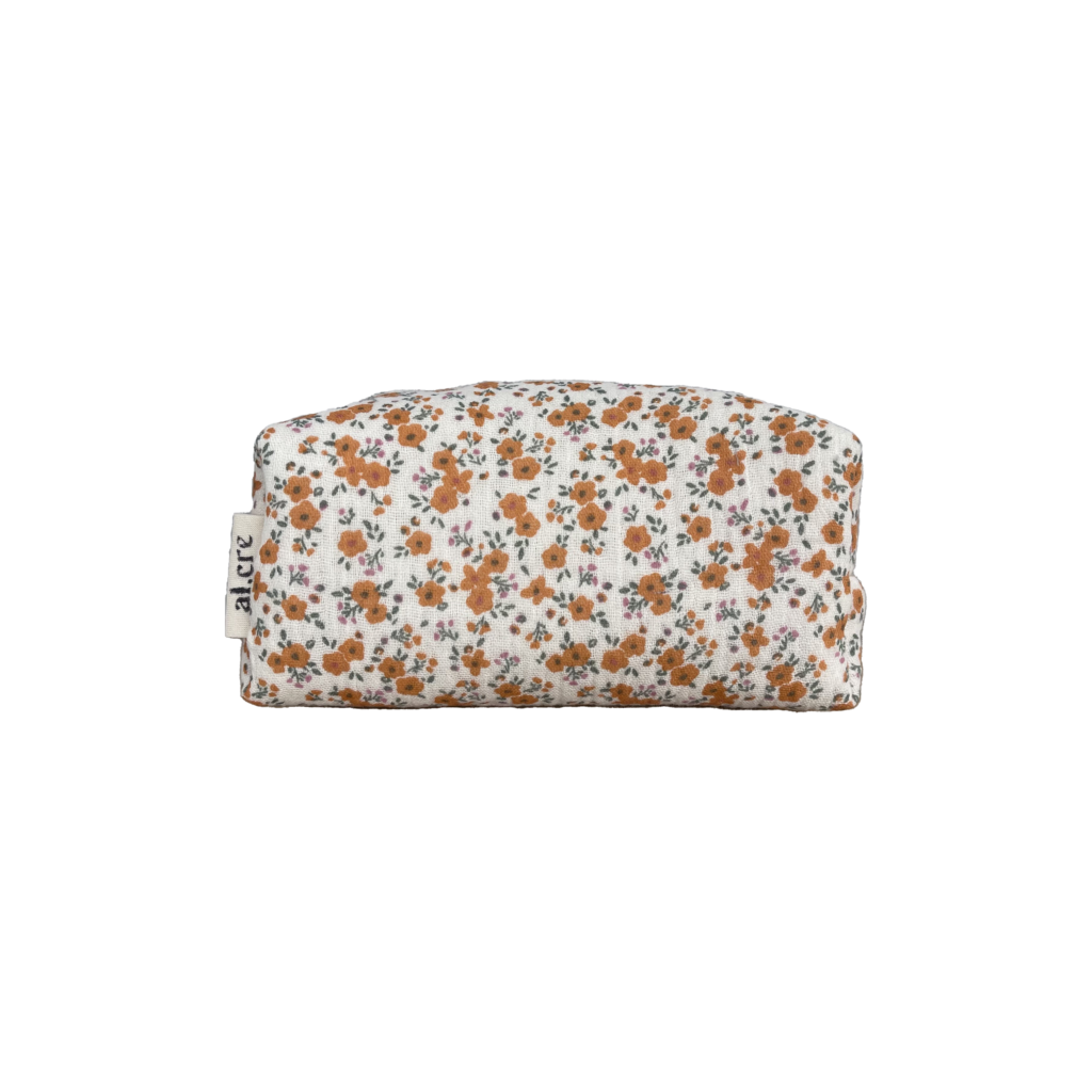 tiny floral mini makeup bag