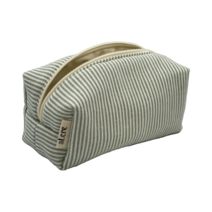 green stripes small makeup bag