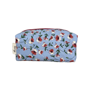 blue floral small makeup bag