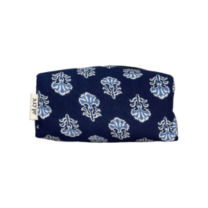 blue flowers small makeup bag