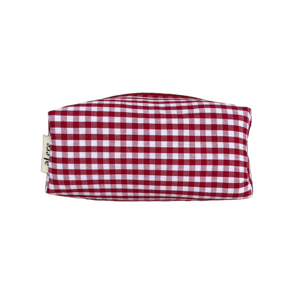red picnic small makeup bag