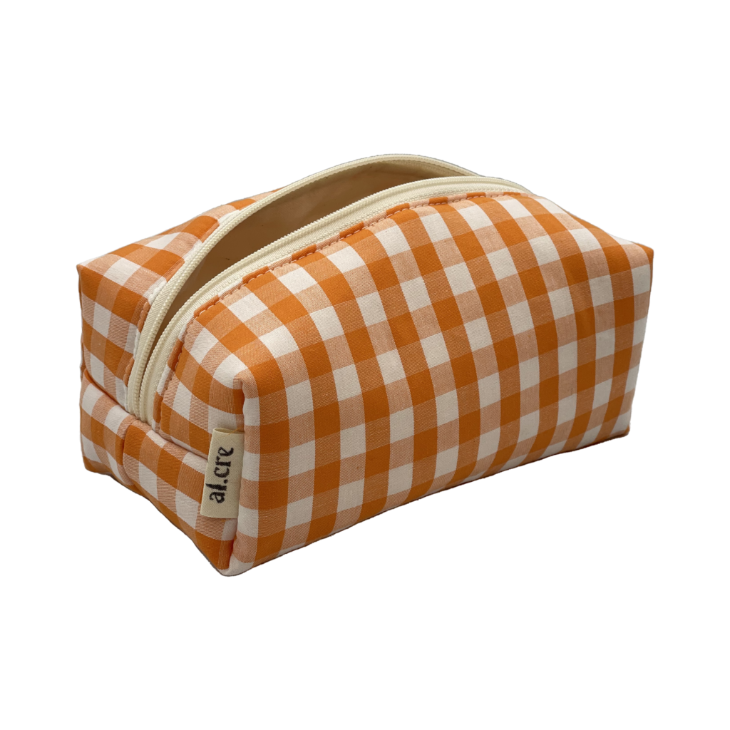 orange picnic small makeup bag