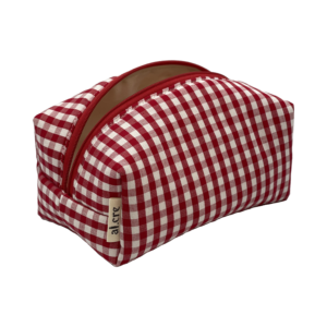 red picnic small makeup bag