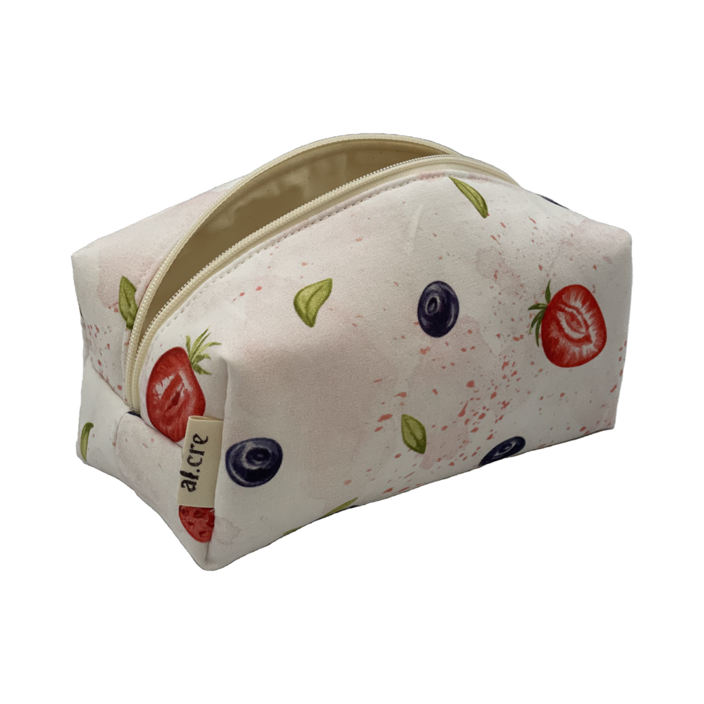 strawbs and bluebs small makeup bag