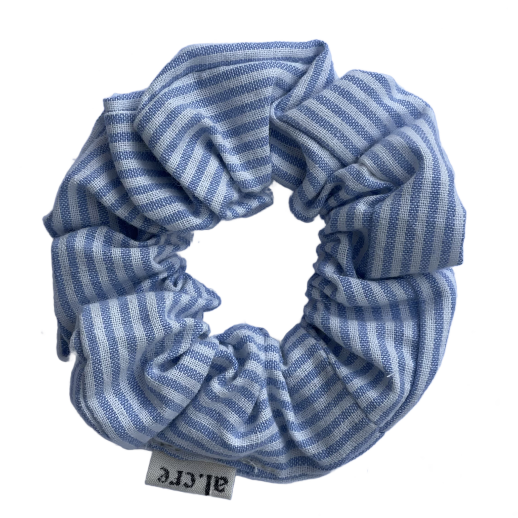 blue stripes scrunchie