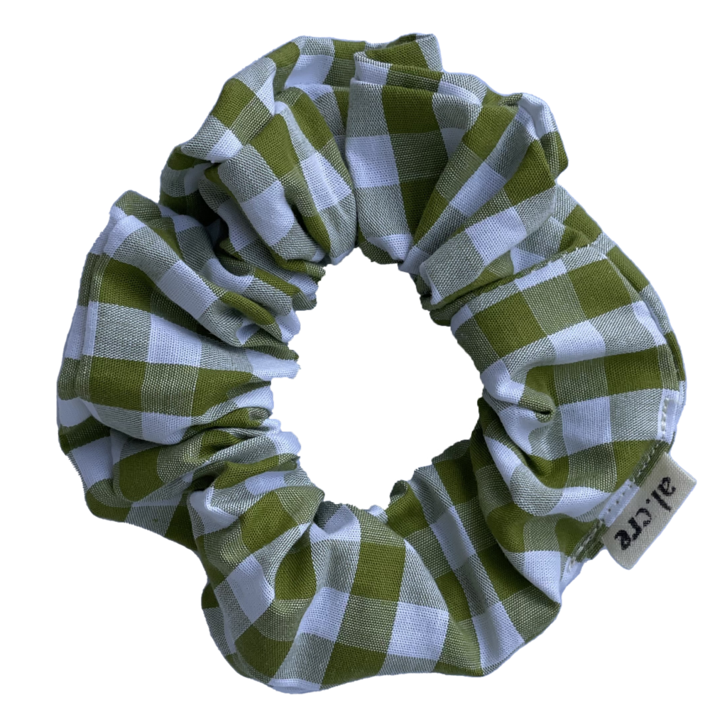 green picnic scrunchie