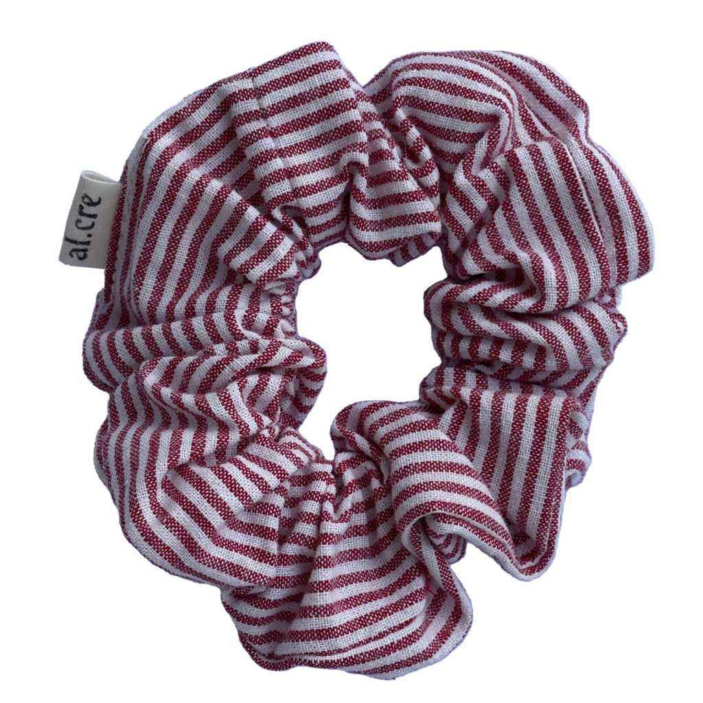 red stripes scrunchie