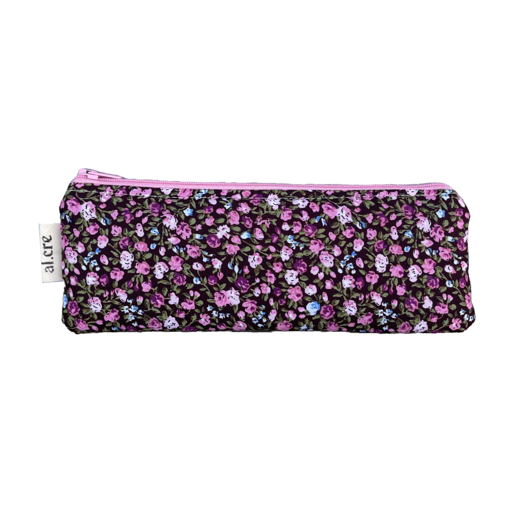 tiny pink floral pencil case