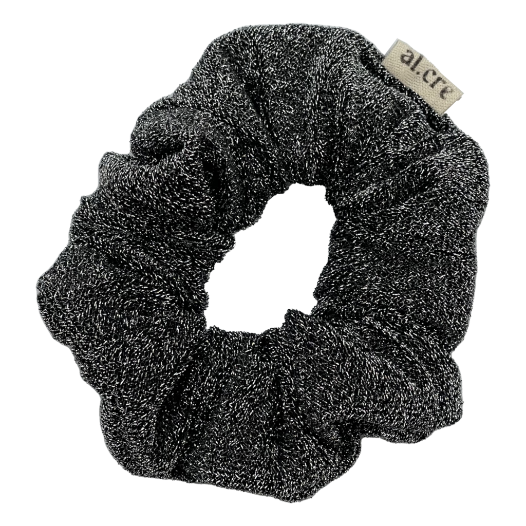 black glitter scrunchie