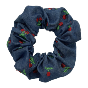 cherries embroidered scrunchie