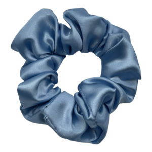 light blue satin scrunchie