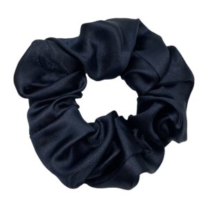 navy satin scrunchie