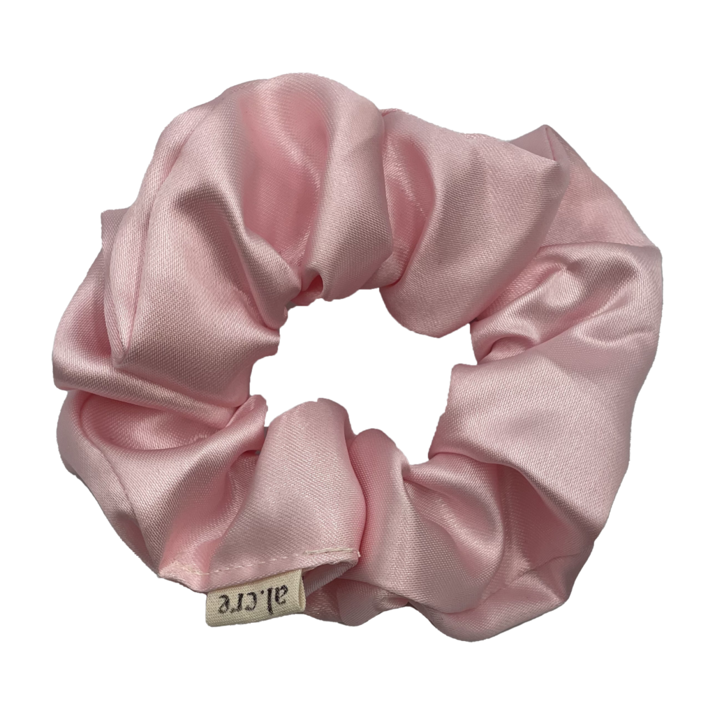 pink satin scrunchie
