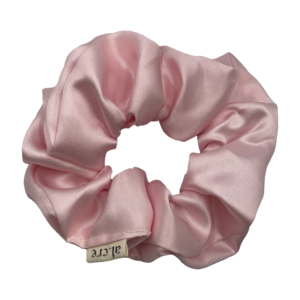 pink satin scrunchie