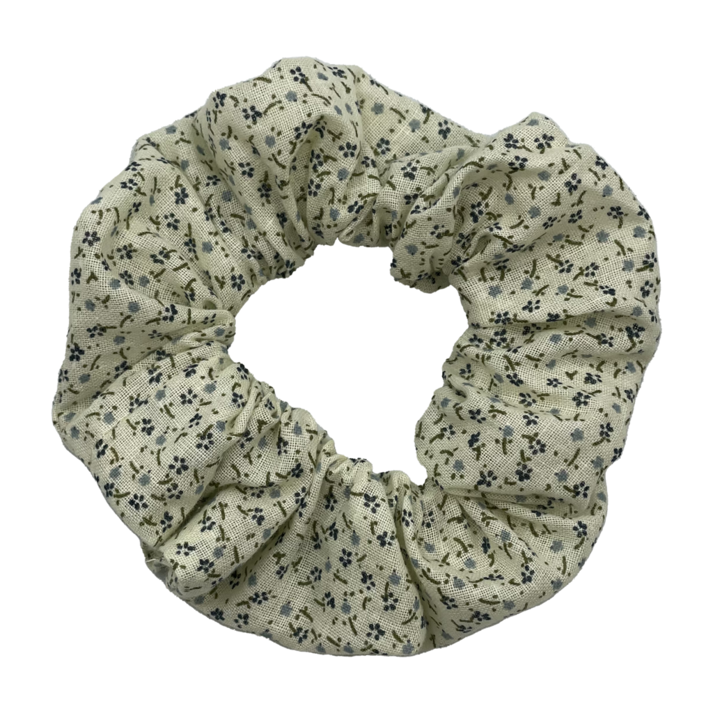tiny blue flowers scrunchie