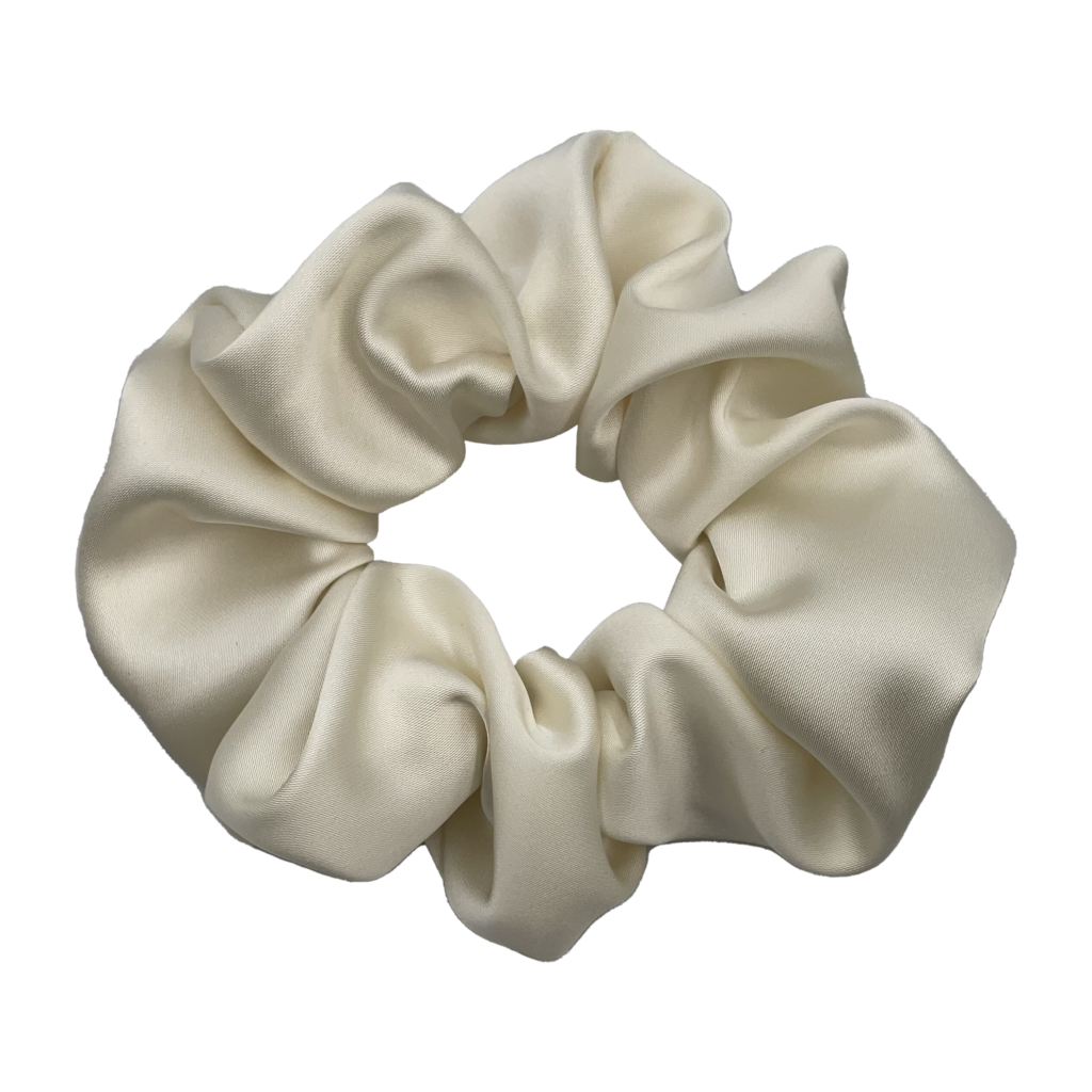 white satin scrunchie