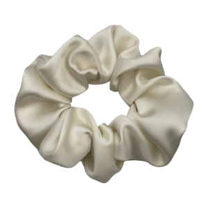 white satin scrunchie