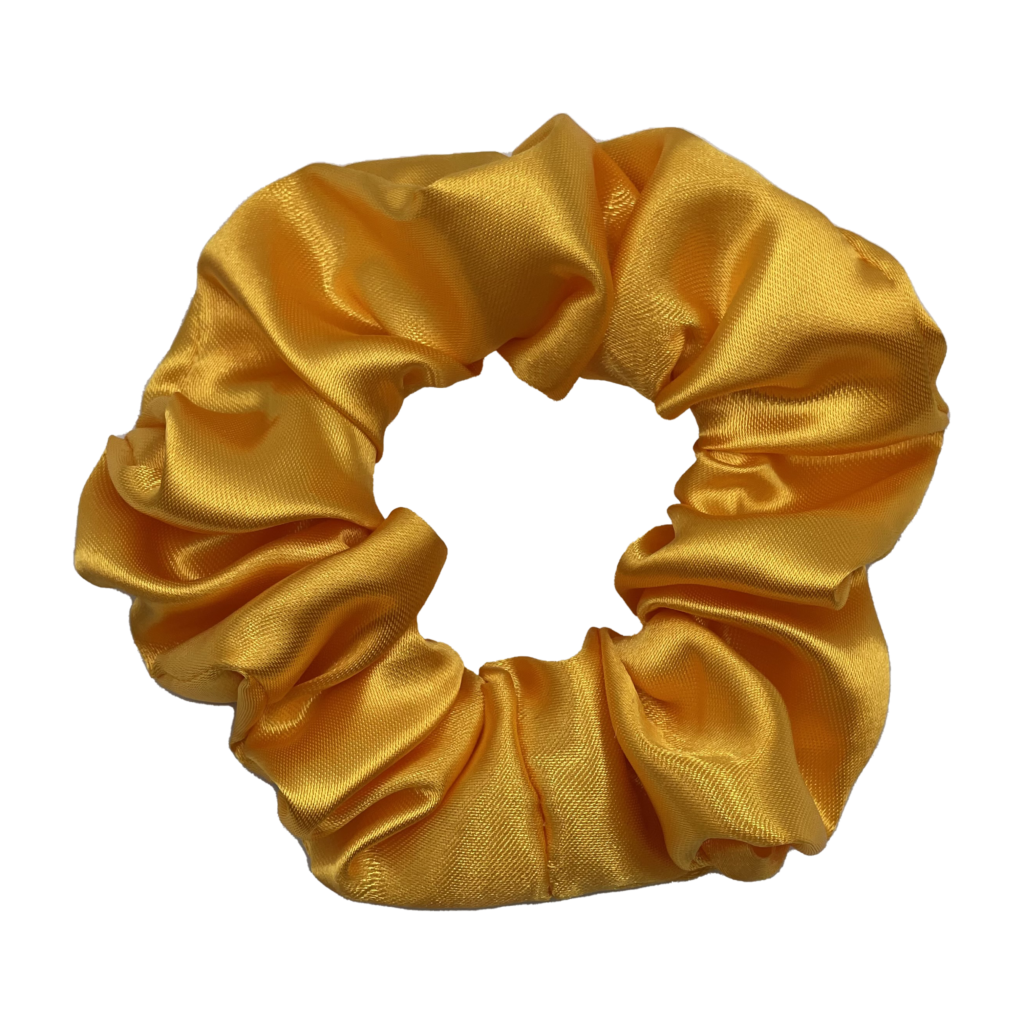 yellow satin scrunchie