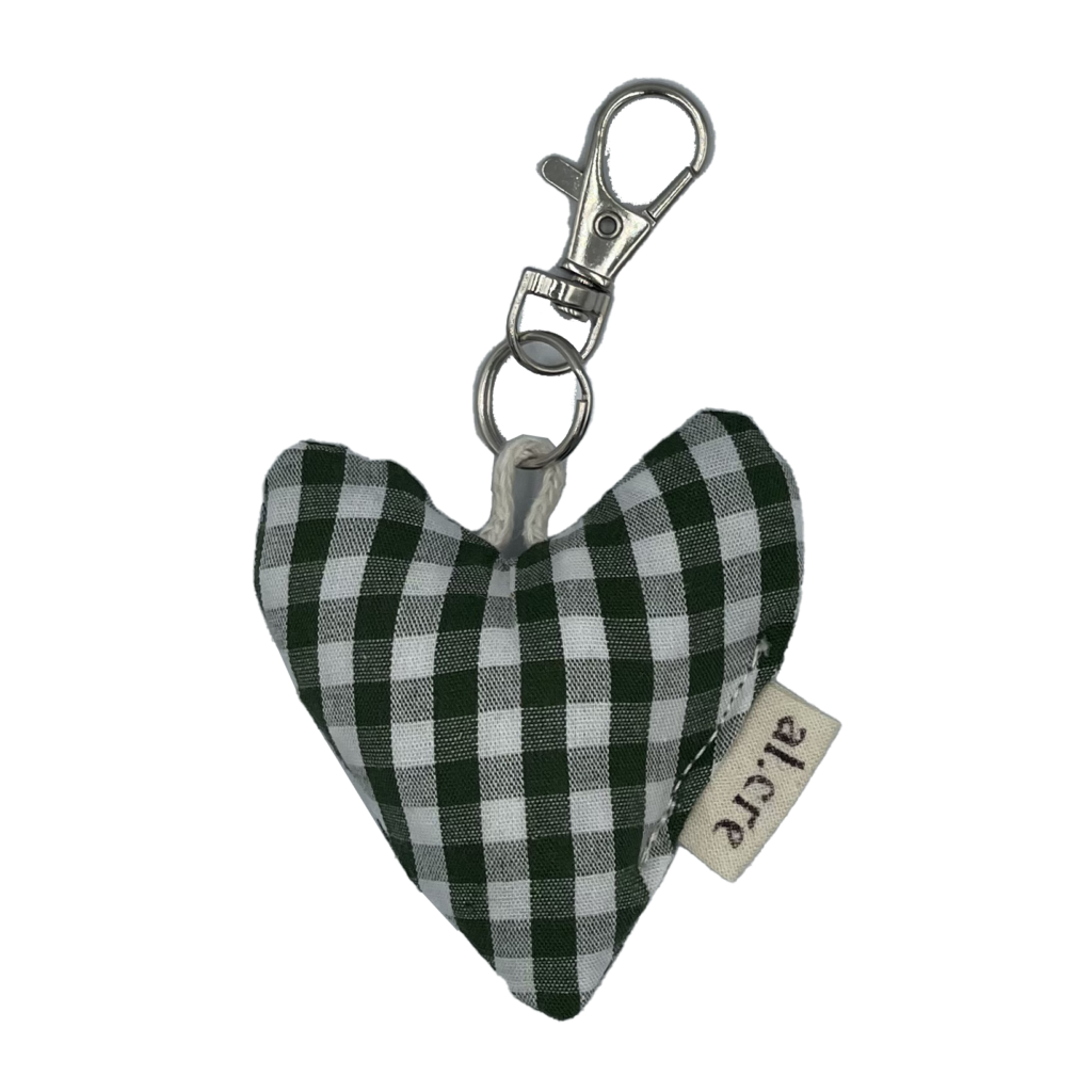 green picnic heart keychain