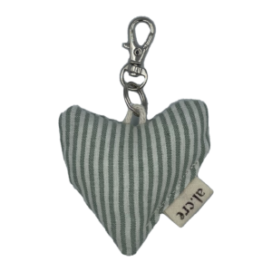 green stripes heart keychain