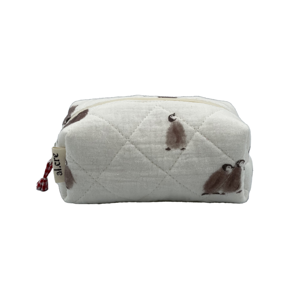 penguins mini makeup bag
