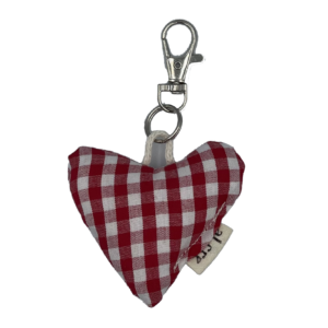 red picnic heart keychain