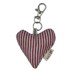 red stripes heart keychain