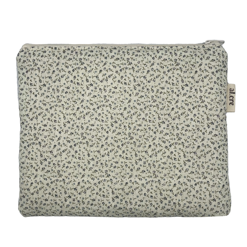 tiny blue flowers maxi puffy pouch