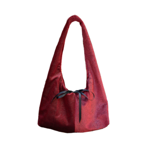 red velvet shoulder bag