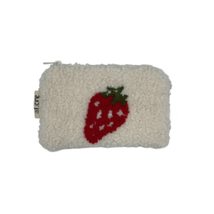 fluffy strawberry small wallet