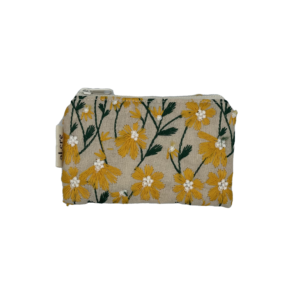 orange daisies embroidered small wallet