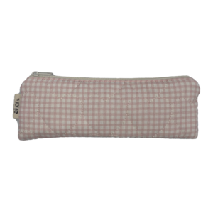 quilted pink hearts pencil case