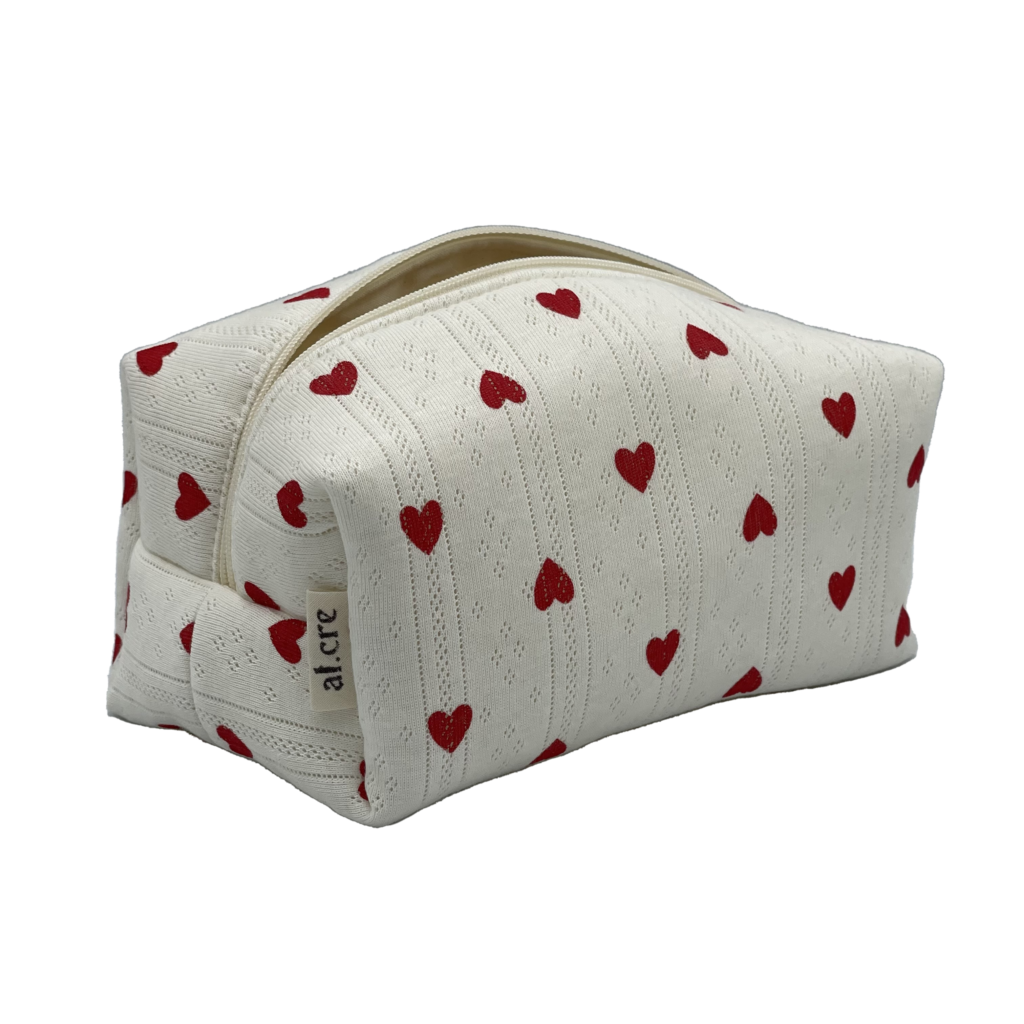soft hearts maxi makeup bag