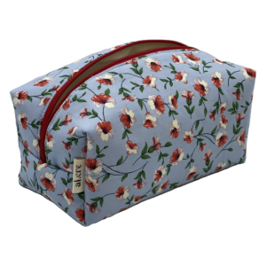 blue floral maxi makeup bag