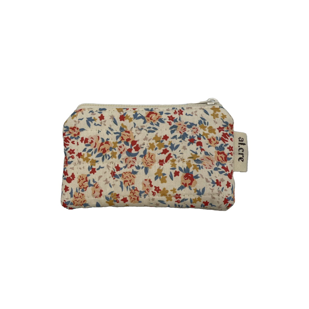 quilted floral small wallet