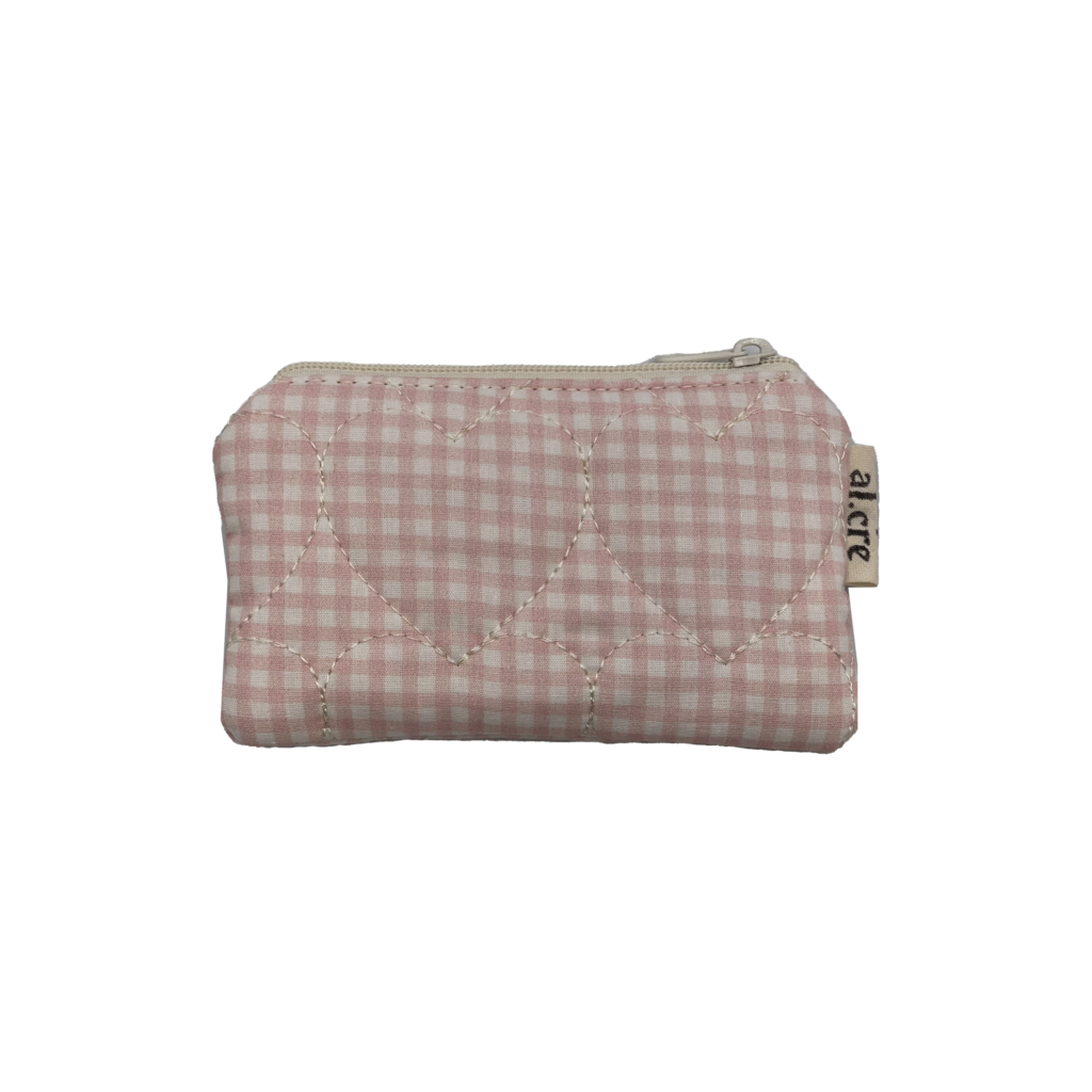quilted pink hearts small wallet