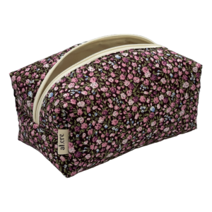 tiny pink floral maxi makeup bag