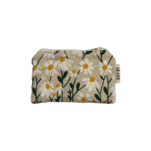 white daisies embroidered small wallet