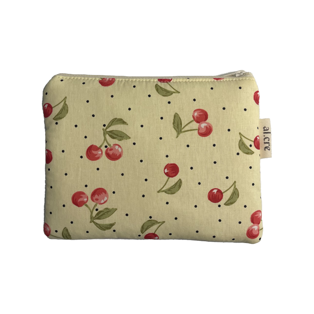 cherries and dots medium pouch