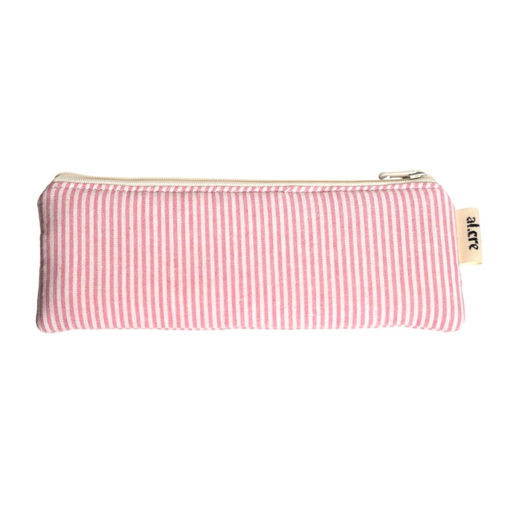 pink stripes pencil case