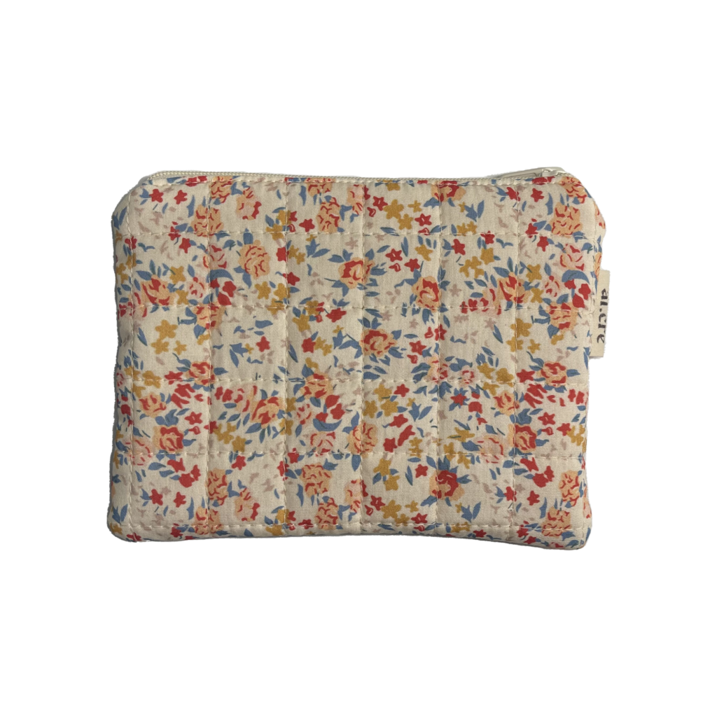 quiled floral medium pouch