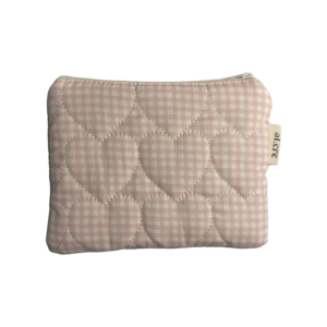 quilted pink hearts medium pouch
