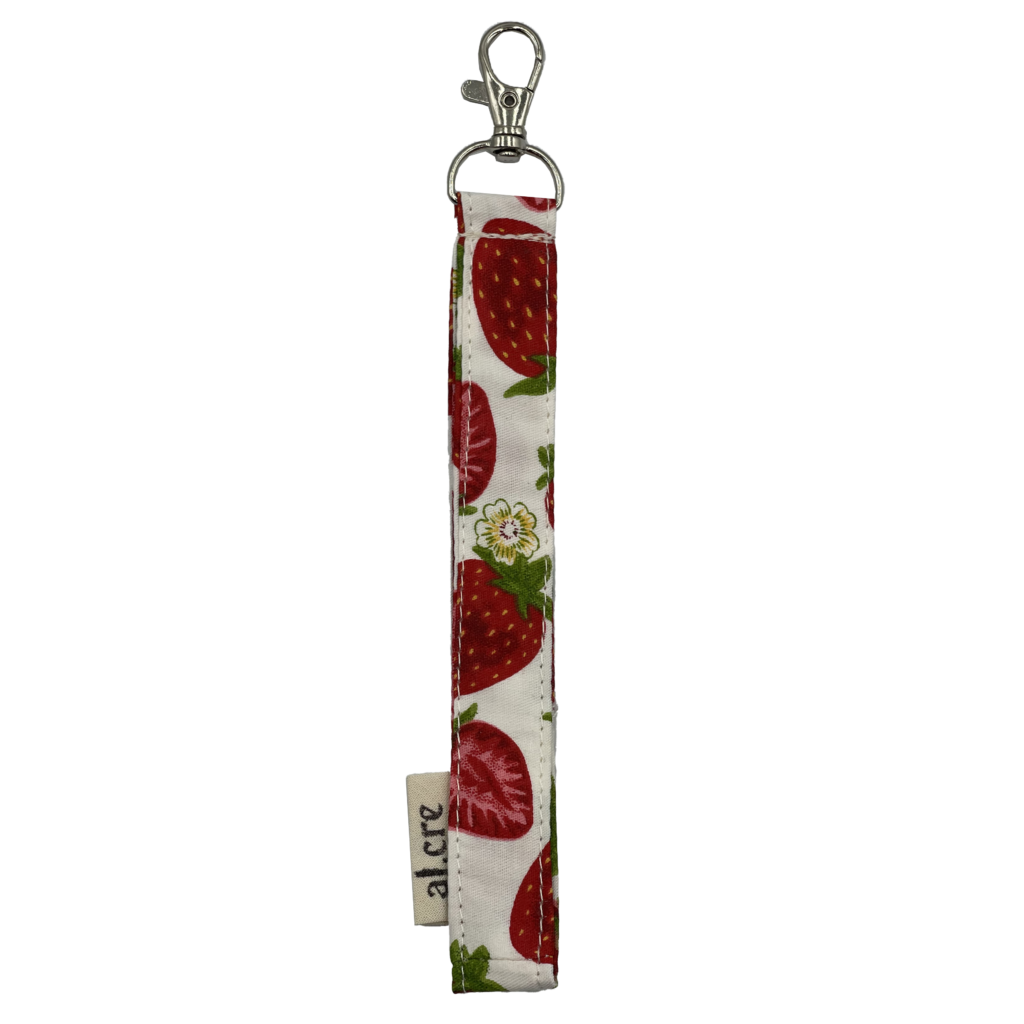 strawberries wrist keychain