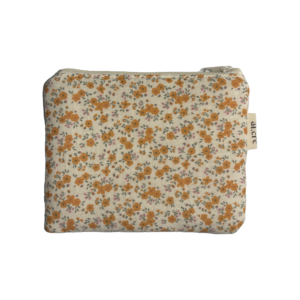 tiny orange flowers medium pouch
